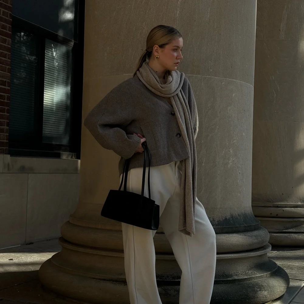 Zara Gray Wool Jacket - Picture 2 of 4